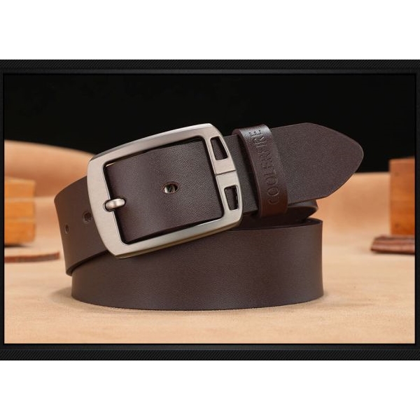 COOLERFIRE Mens Genuine Italian Leather Belt - Dark Brown